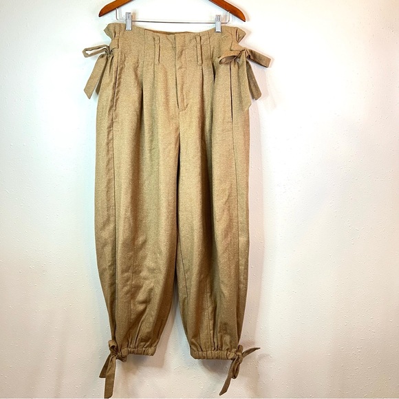 Free People Paperbag Ties High Waist Tan Women’s Pants Size Medium NWT